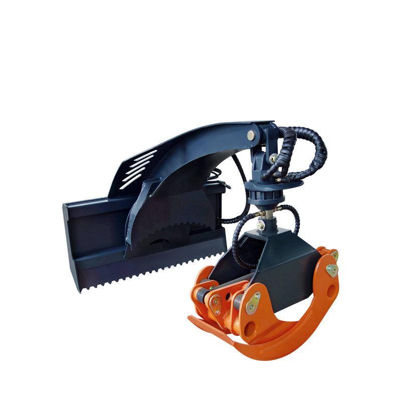 TMG Industrial 50" Skid Steer Rotary Log Grapple, 360° Rotation, 12V Solenoid Control Valve, 4500 LB Capacity, TMG-SLG49