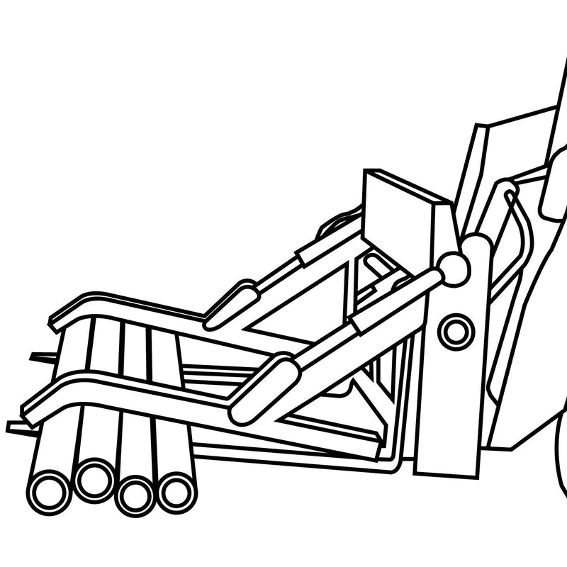 TMG Industrial 48” Two-Cylinder Pallet Fork Pipe Grapple, 6200-lb Lift Capacity, ITA Class III Forged Tines, Skid Steer Mount, TMG-SPG45