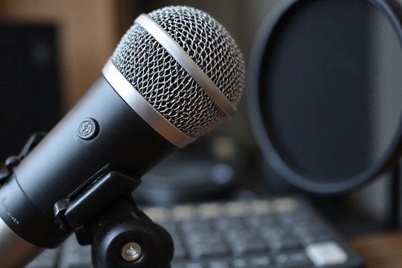 Microphone de streaming professionnel avec bras articulé et filtre anti-pop