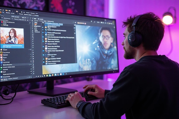 Un streamer interagit avec son chat sur Twitch, affiché sur un deuxième écran