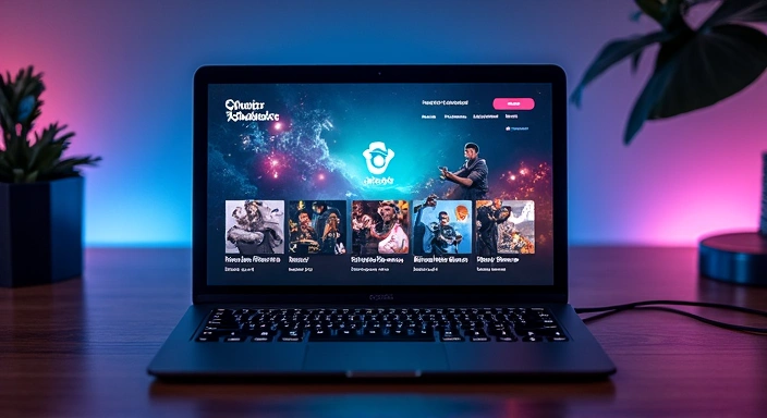 Graphique de croissance financière avec des icônes de pièces et de spectateurs de stream