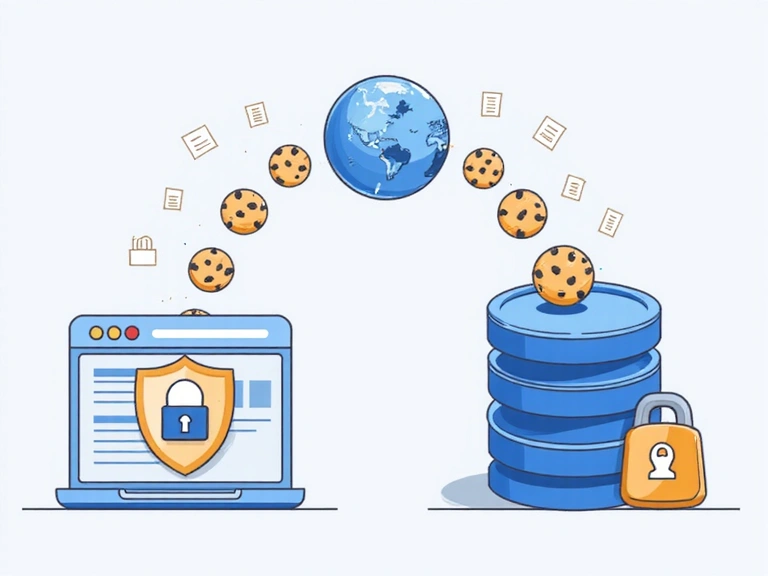 Illustration de cookies numériques et de protection de la vie privée