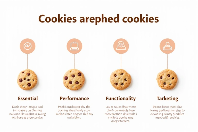 Représentation visuelle des différents types de cookies : essentiels, performance, fonctionnalité, ciblage