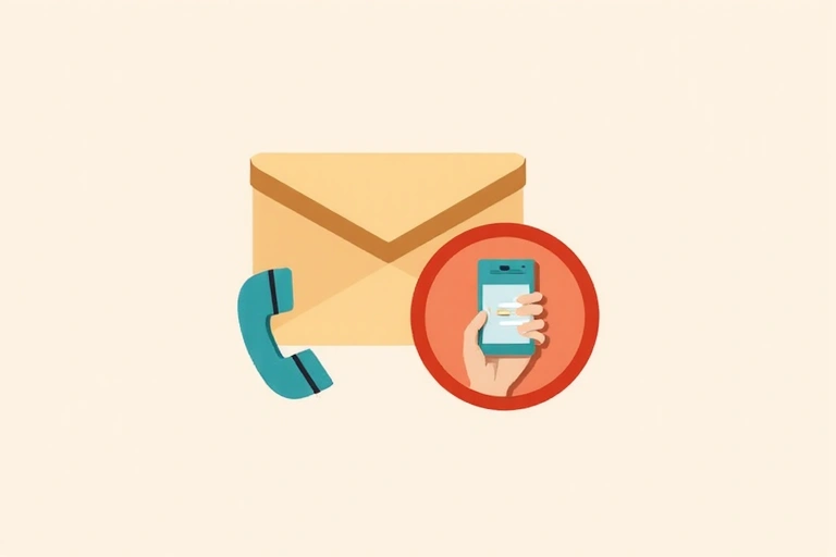 Enveloppe et icône de téléphone, symbolisant les options de contact